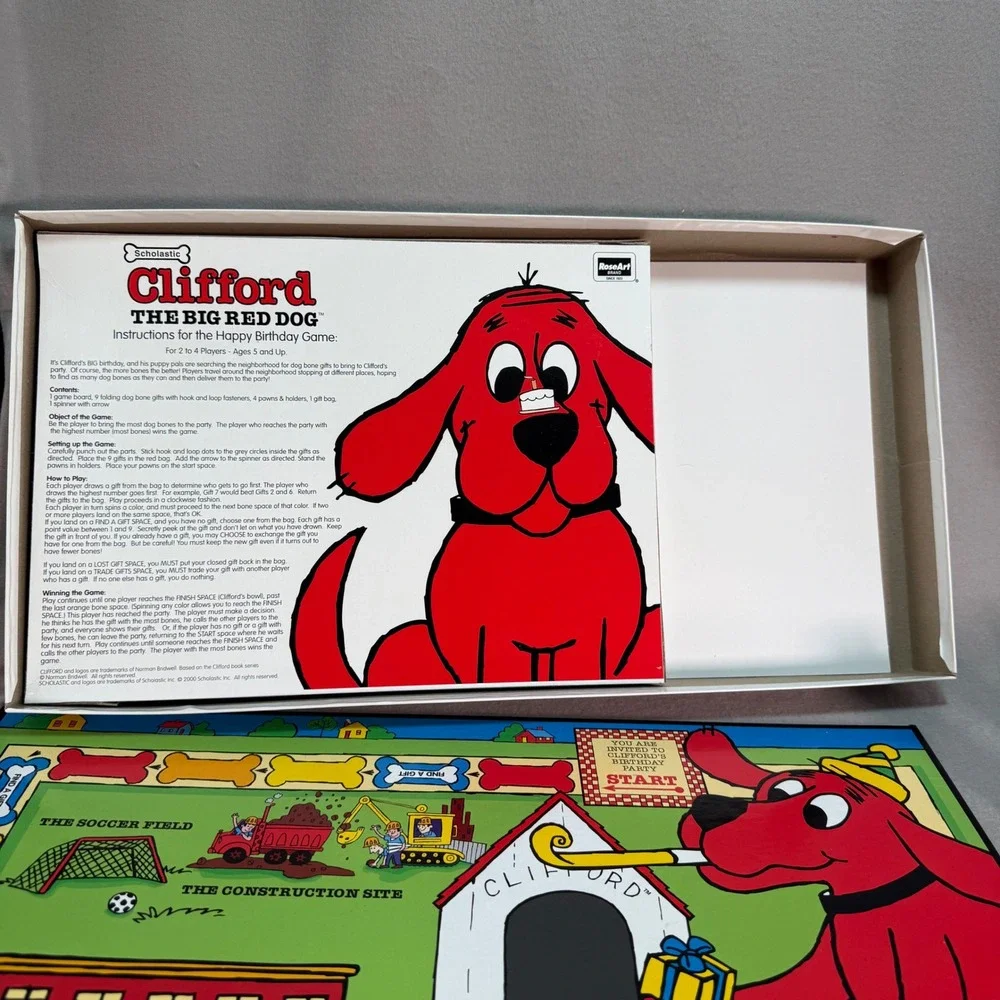 Clifford The Big Red Dog Happy Birthday Game Vintage Y2K Roseart Complete